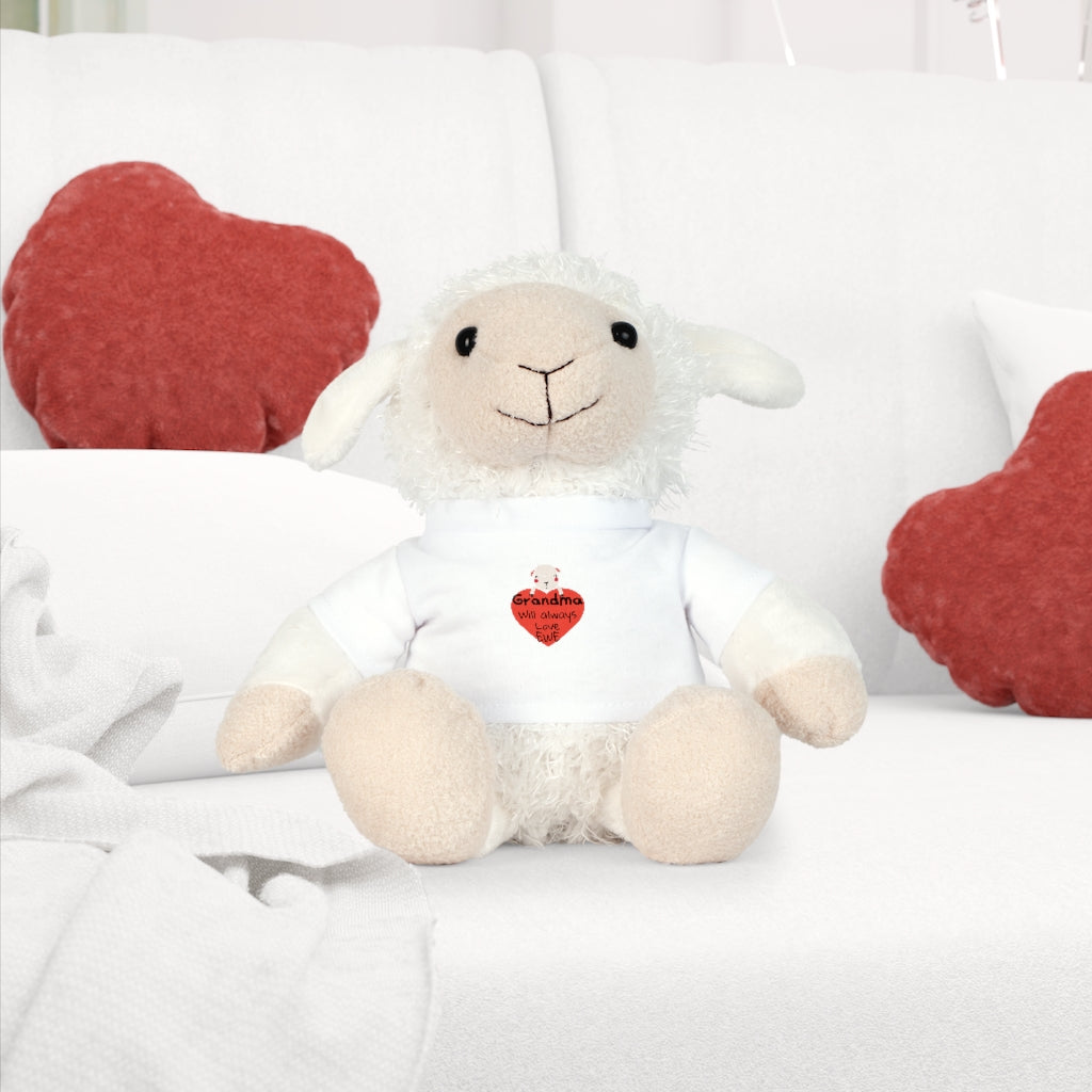 Plush Bear, Bunny, Elephant or Lamb with "Grandma" T-Shirt