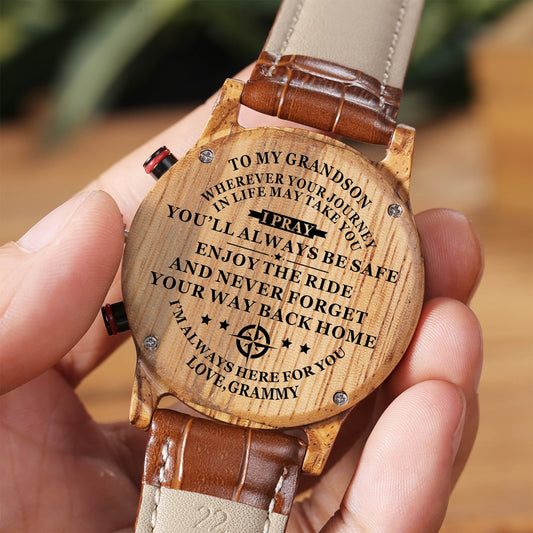 Grandma To My Grandson Fashion Luxury Waterproof Men Watch