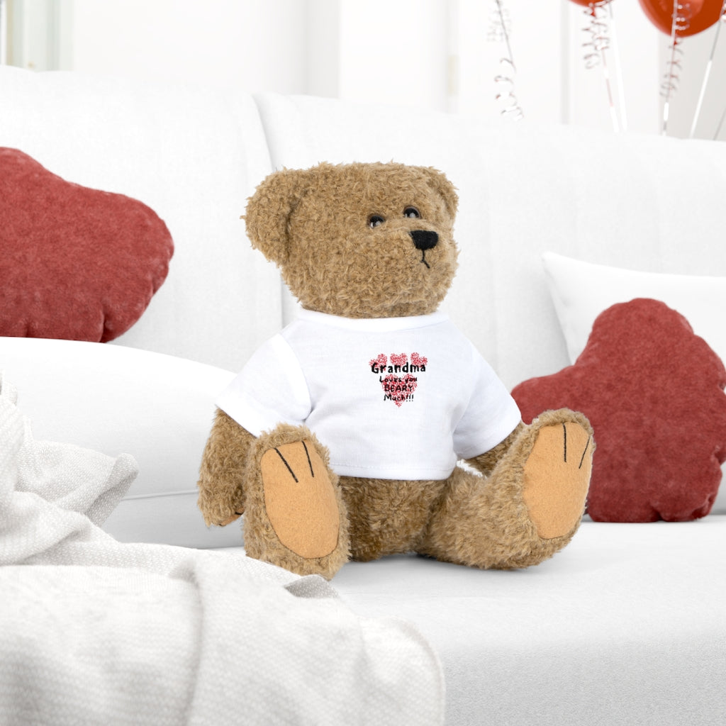 Plush Bear, Bunny, Elephant or Lamb with "Grandma" T-Shirt