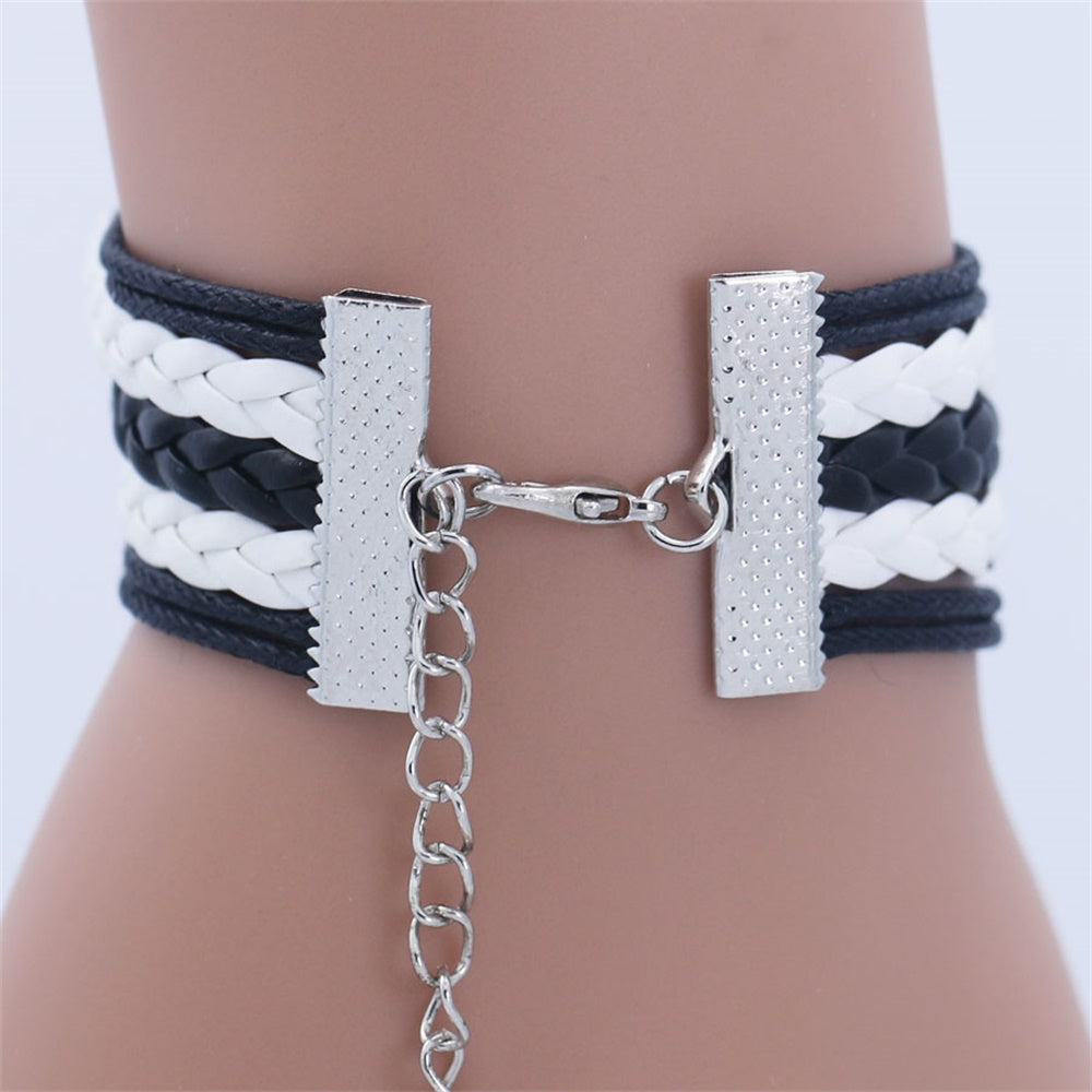Grandma Double Heart Multi-Layer Charm Bracelet