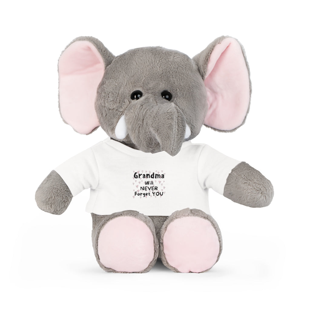 Plush Bear, Bunny, Elephant or Lamb with "Grandma" T-Shirt