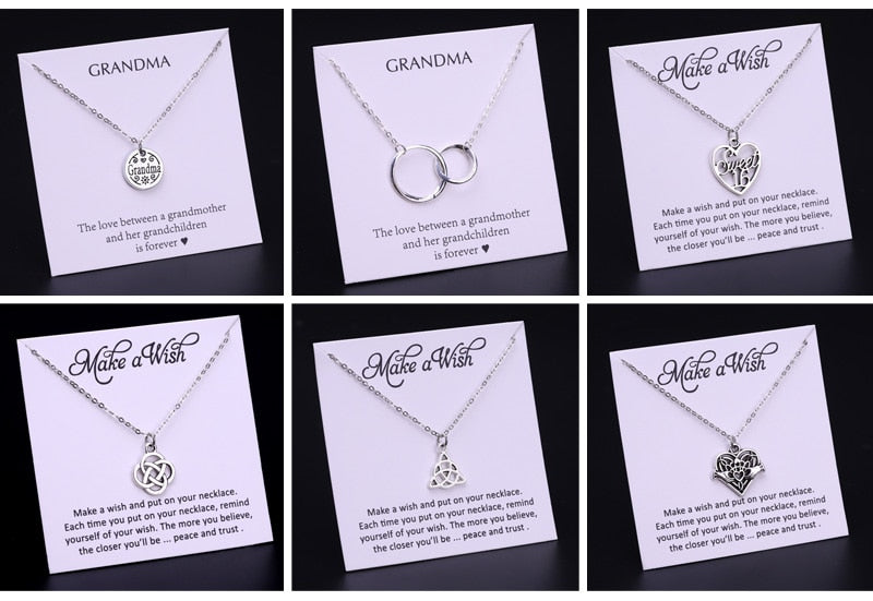 Pendant Necklaces for Grandma Grandmother Mom Mother